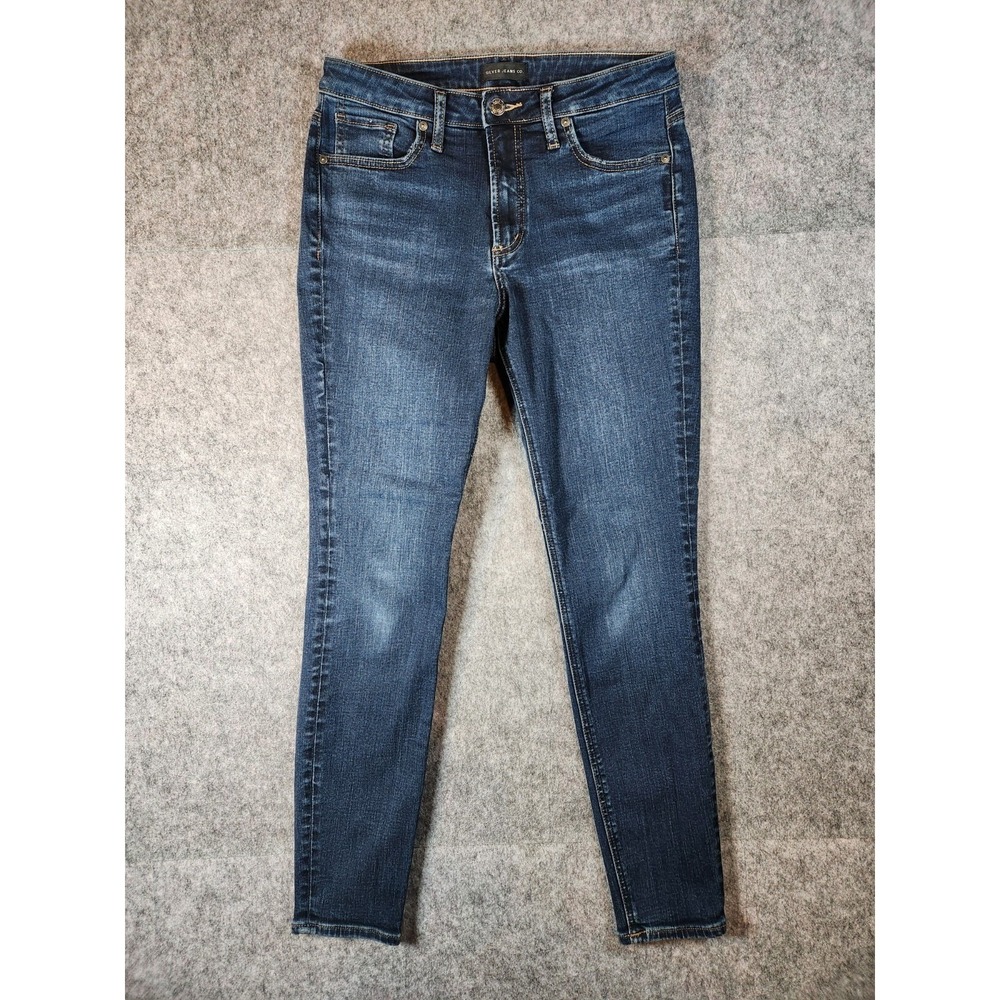 Silver Jeans Jeans Womens 27 (Fits 30x28) Medium Wash High Note Skinny Casual